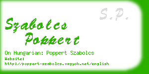 szabolcs poppert business card